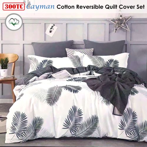 300TC Cayman Reversible Cotton Quilt Cover Set