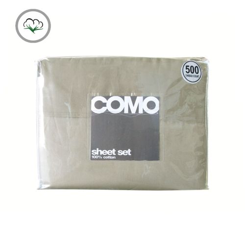 500TC 100% Cotton Como Sheet Set Stone King