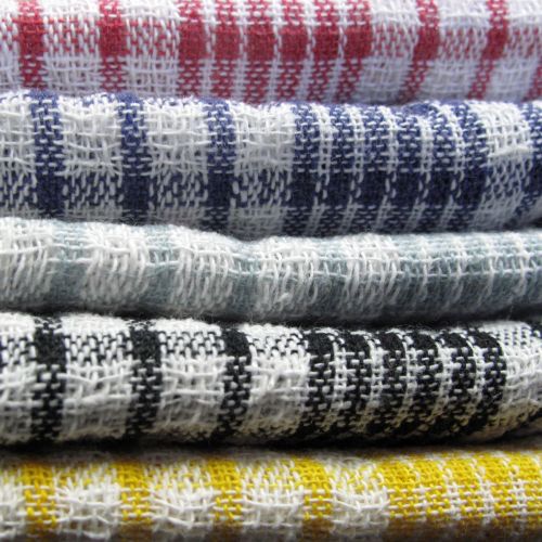 Checkered Set of 5 Cotton Tea Towels 50 x 70 cm by Hotel Living