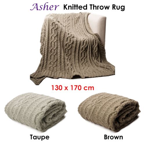Asher Knitted Throw Rug 130 x 170 cm