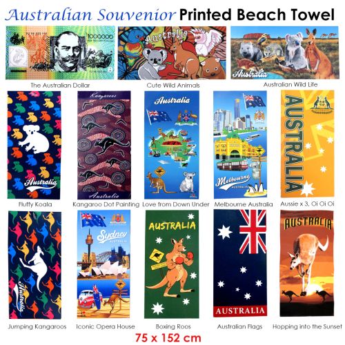 Australian Souvenior Microfiber Beach Towel 75 x 152 cm