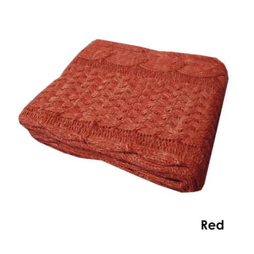 Cable Knitted Throw Rug 127 x 152 cm