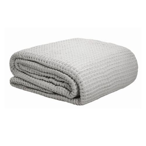 300GSM 100% Cotton Waffle Blanket Silver