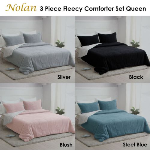 Nolan 3 Piece Fleecy Comforter Set Queen