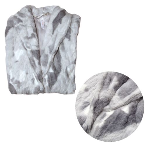 Camouflage Grey Super Soft Faux Fur Bath Robe