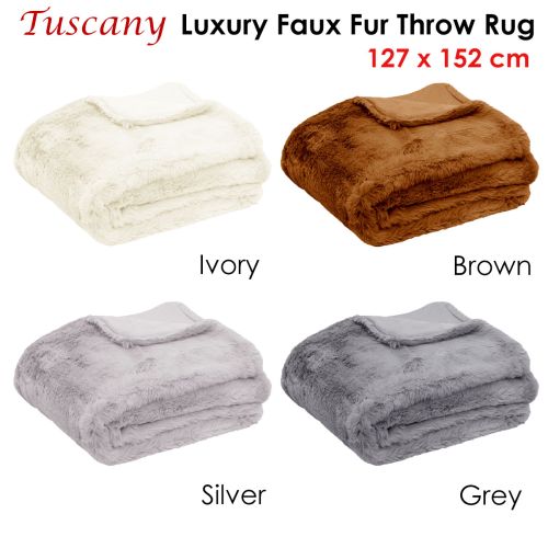 Tuscany Luxury Faux Sheep Wool Fur Throw Rug 127 x 152 cm