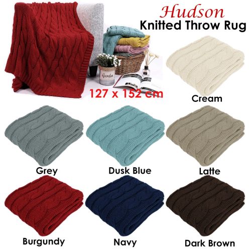 Hudson Knitted Throw Rug 127 x 152 cm