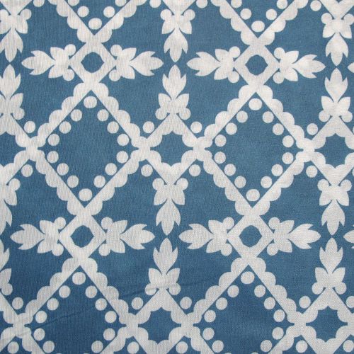 Geometric Pattern Printed Quilt Cover Set Steel Blue Leaves by Artex