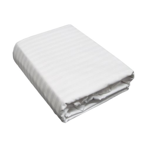 30cm Wall Microfibre Sheet Set Self-striped White Single