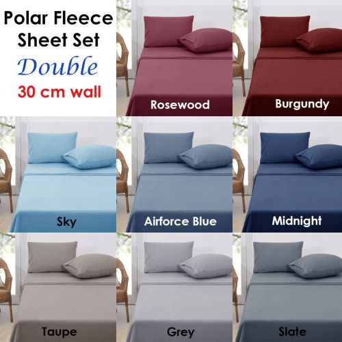 Polar Fleece Sheet Set Double 30cm Wall