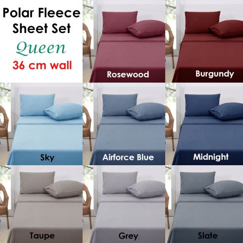 Polar Fleece Sheet Set Queen 36cm Wall