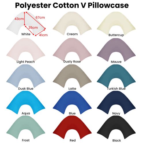 Cotton Polyester V Boomerang Shape Pillowcase by Artex