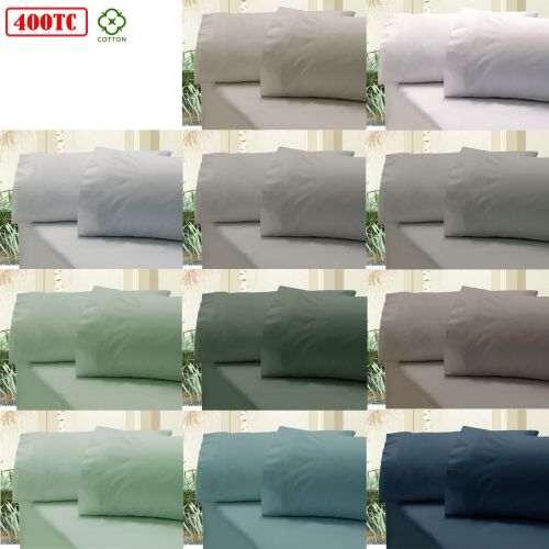 Revive 400TC Cotton Sateen Combo Fitted Sheet Set Double (No Flat)