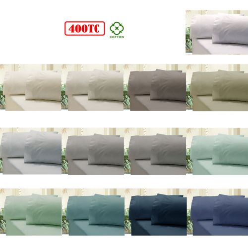 Revive 400TC Cotton Sateen Combo Fitted Sheet Set King (No Flat)