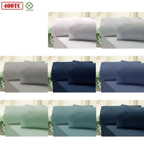Revive 400TC Cotton Sateen Combo Fitted Sheet Set Queen (No Flat)