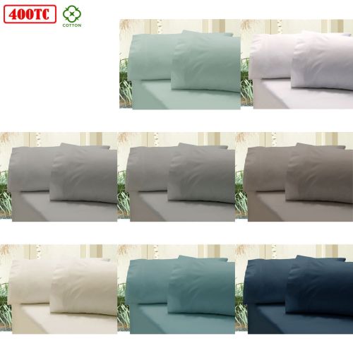 Revive 400TC Cotton Sateen Combo Fitted Sheet Set Single (No Flat)