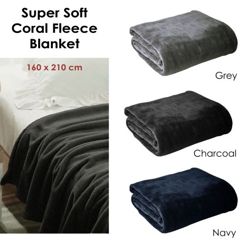 Super Soft Coral Fleece Blanket Single 160x210 cm by Hotel Living