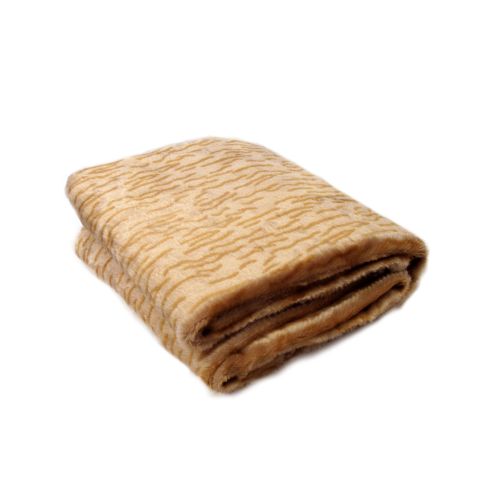 Latte Strokes Faux Fur Light Weighted Throw Rug 127 x 152 cm