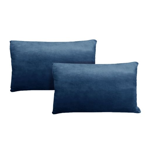 Augusta Navy Pair of Flannel Fleece Standard Pillowcases 48 x 73 cm by Alastairs