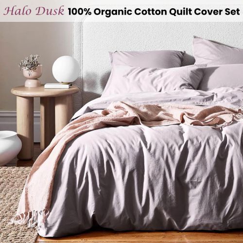 Halo Dusk 100% Organic Cotton Quilt Cover Set Super King