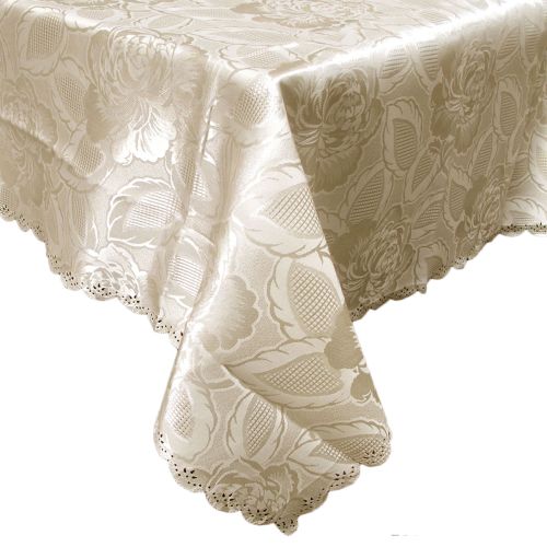 Rose Cream Luxury Jacquard Tablecloth 150 x 220 cm