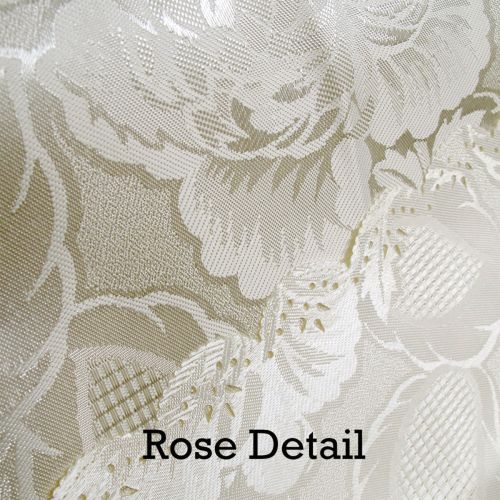 Rose Ecru Luxury Jacquard Tablecloth 150 x 270 cm
