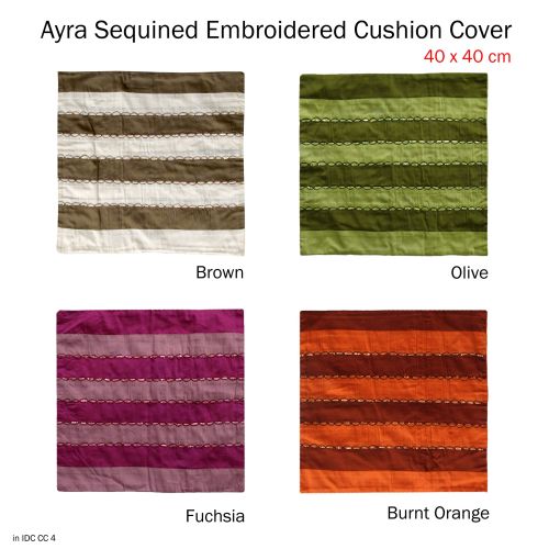 Ayra Sequined Embroidered Cushion Cover 40 x 40 cm by IDC Homewares