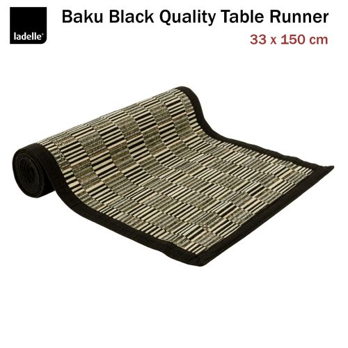 Baku Kitchen / Dining Black Table Runner 33 x 150 cm by Ladelle