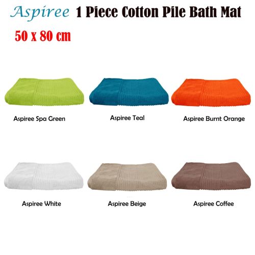 Quality 1000GSM Aspiree Soft 100% Cotton Bath Mat 50 x 80 cm