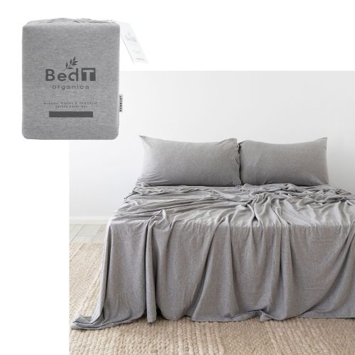 BedT Organica Jersey Cotton-Blend Sheet Set Grey by BedT