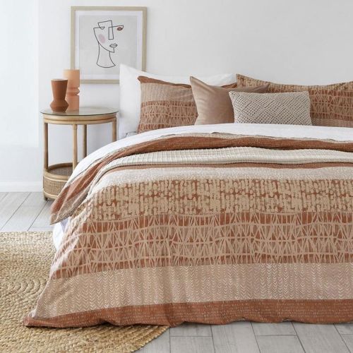 Darlington Terracotta Cotton Polyester Quilt Cover Set by Bambury
