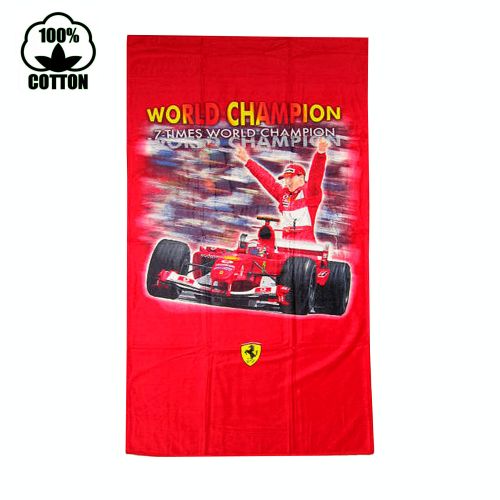 Licensed 100% Cotton Ferrari Formula One World Champion Red Beach Towel 81x163