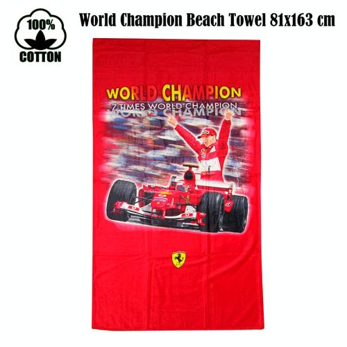 Licensed 100% Cotton Ferrari Formula One World Champion Red Beach Towel 81x163
