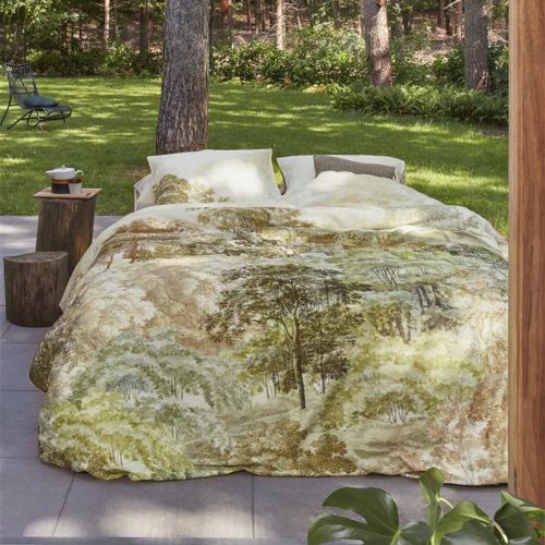 Arcadia Green Cotton Sateen Quilt Cover Set by Bedding House