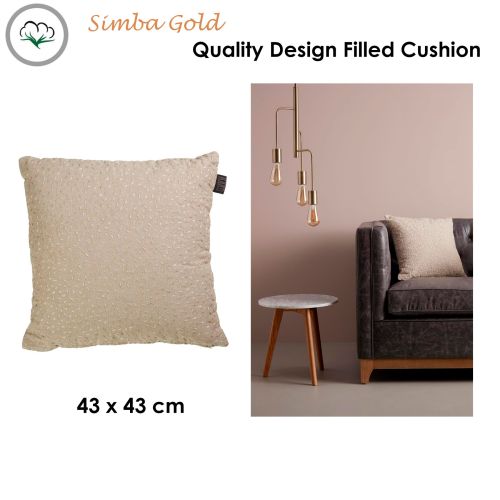 Simba Gold Quality Design Filled Cotton Cushion 43 x 43 cm by Bedding House