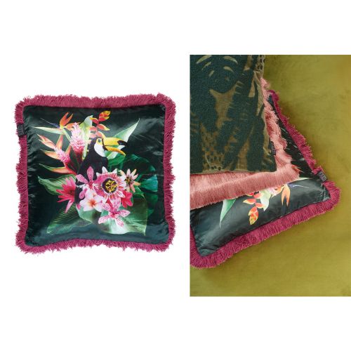Jungle Fever Pink Filled Cushion 45cm x 45cm by Bedding House