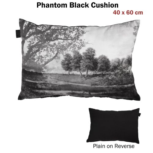 Phantom Black Filled Cushion 40 x 60 cm by Bedding House