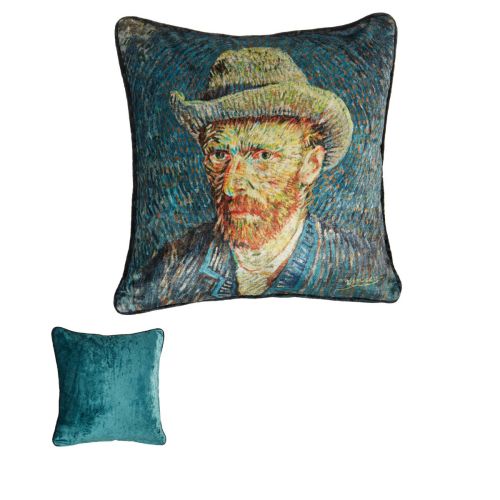 Van Gogh Filled Square Cushion Blue by Bedding House