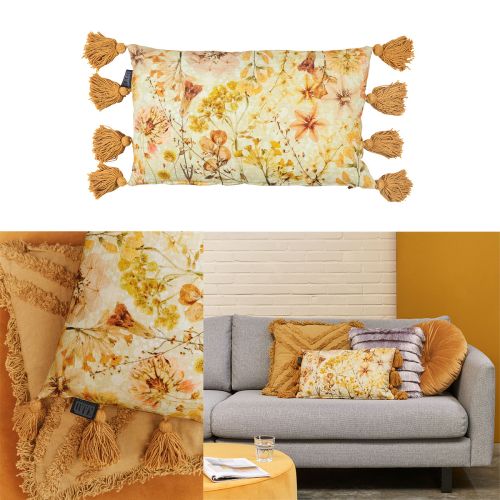 Wildflower Yellow Luxury Filled Cushion 30 x 50 cm by Bedding House