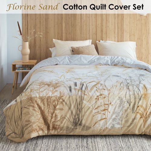 Florine Sand Cotton Quilt Cover Set by Bedding House