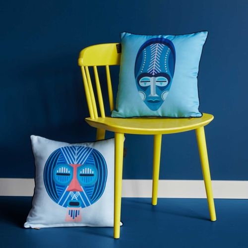 Mascarade Blue Quality Design Filled Cushion 40 x 40 cm by Bedding House