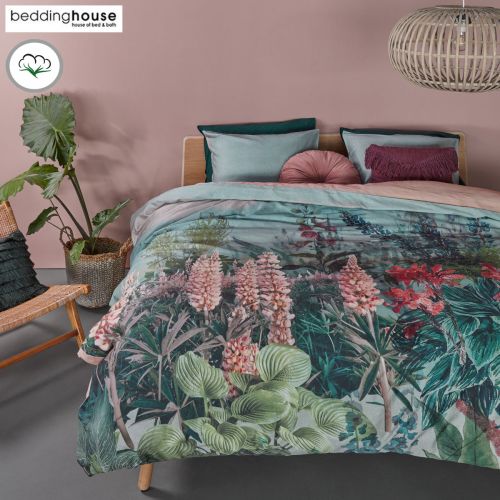 Lupine Green Cotton Sateen Quilt Cover Set by Bedding House