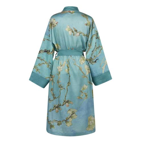 Van Gogh Almond Blossom Blue Kimono Bath Robe by Bedding House