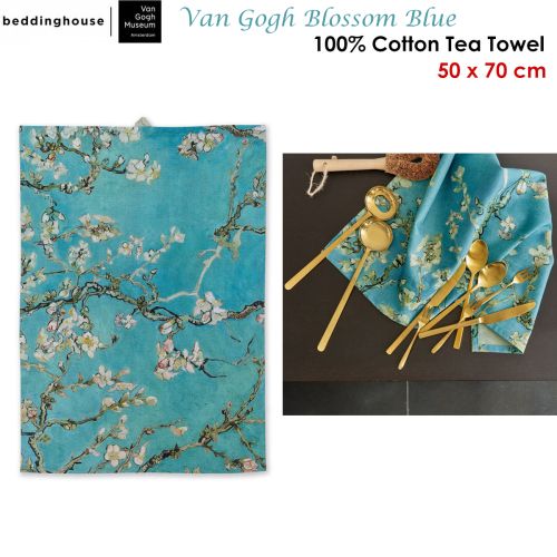 Van Gogh Blossom Blue Tea Towel 50 x 70 cm by Bedding House