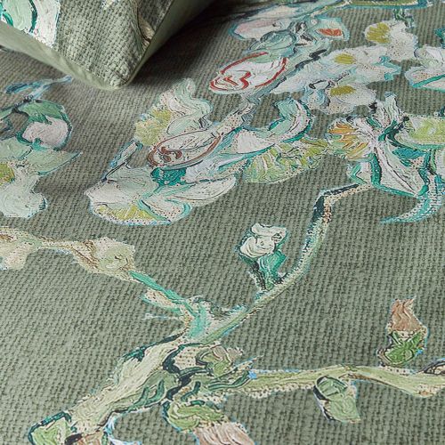 Van Gogh Blossoming Green Cotton Sateen Quilt Cover Set by Bedding House