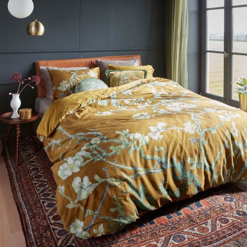 Van Gogh Blossoming Ochre Cotton Sateen Quilt Cover Set by Bedding House