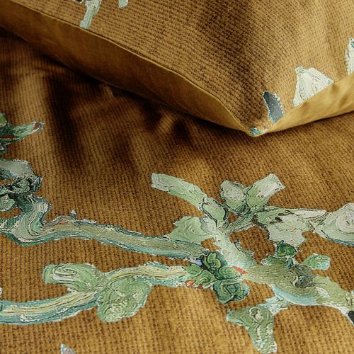 Van Gogh Blossoming Ochre Cotton Sateen Quilt Cover Set by Bedding House