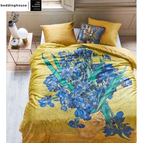 Van Gogh Irises Yellow Cotton Sateen Quilt Cover Set by Bedding House