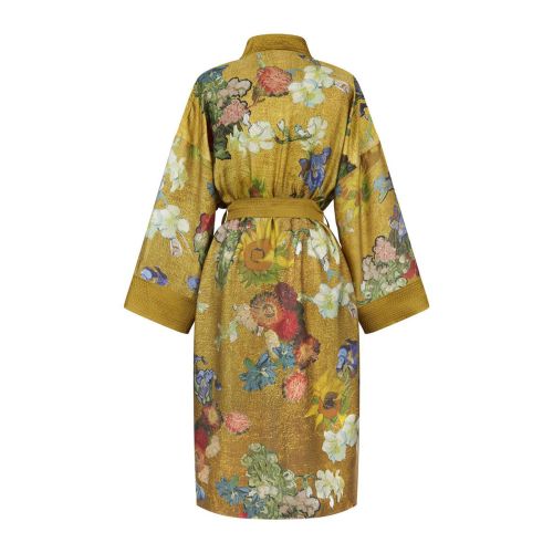 Van Gogh Partout des Fleurs Gold Kimono Bath Robe by Bedding House