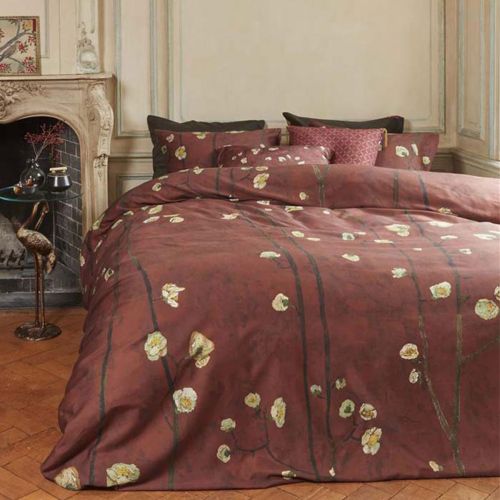 Van Gogh Plum Blossoms Red Cotton Sateen Quilt Cover Set by Bedding House